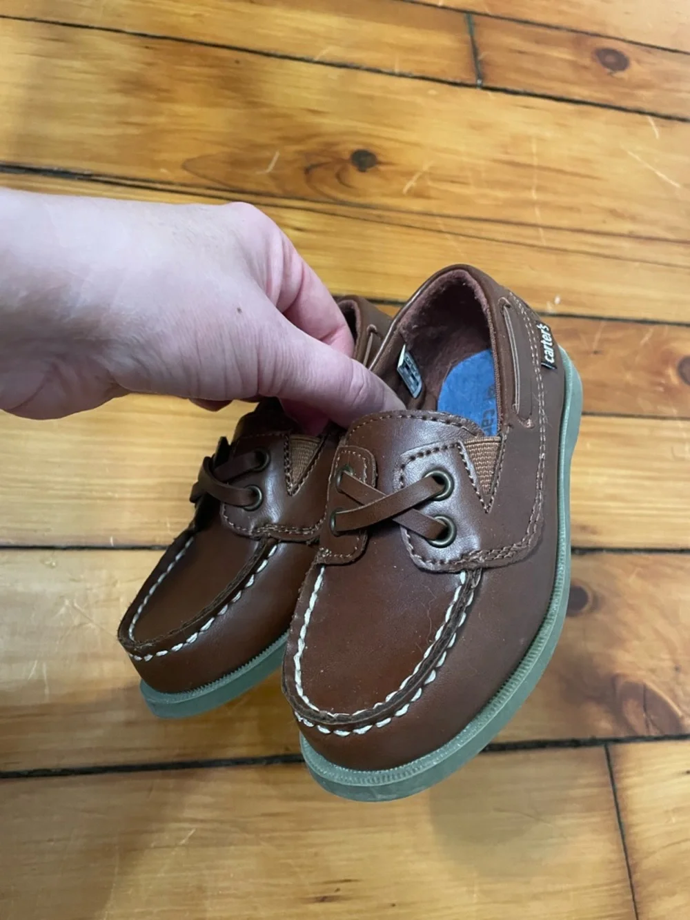 Carter's Brown Leather-Style Kids Moccasins